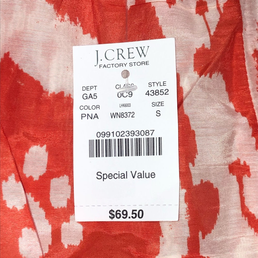 J. Crew Orange and White Patterned Skirt - Picture 7 of 9